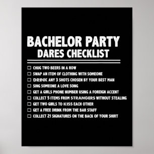 Heirat Bräutigam Lustige Junggeselle Checkliste Pa Poster