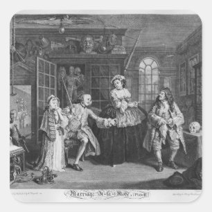 Heirat ein La Modus Quadratischer Aufkleber