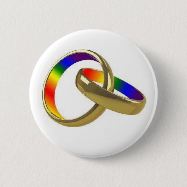 Heirat-Gleichheitsknopf des Regenbogens gaylesbian Button (Vorderseite)