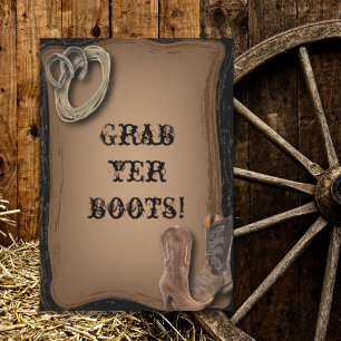 Heirat mit Western-Cowboy-Stiefeln Hochzeit Einladung