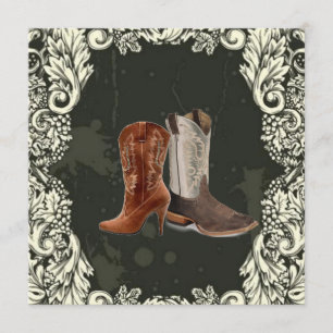 Heirat mit Western-Cowboy-Stiefeln Hochzeit Einladung