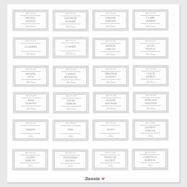 Heirat-Stickers Aufkleber (Blatt)