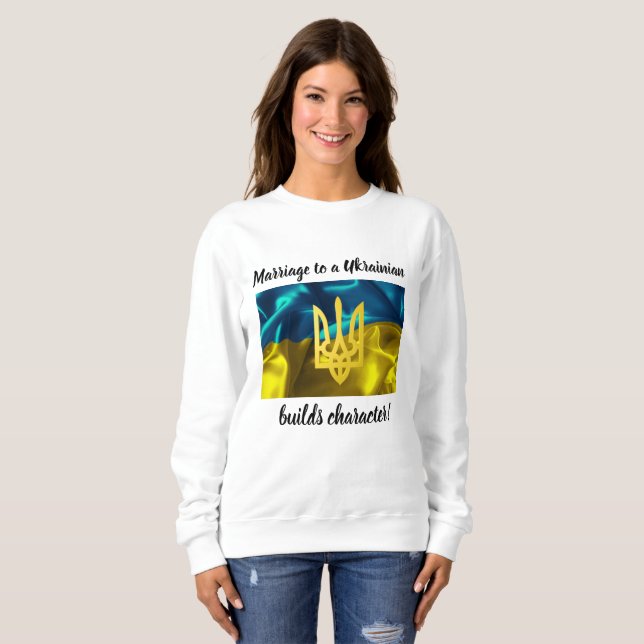 Heirat zu einem Ukrainer errichtet Charakter Sweatshirt (Vorne ganz)