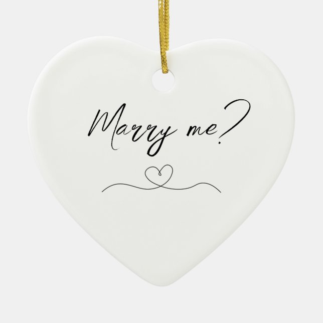 Heirate mich? Herzdekoration Keramik Ornament (Vorne)