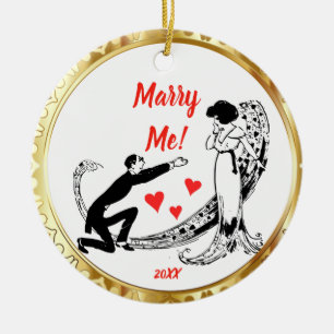 Heirate mich personalisierte Platte Keramik Ornament