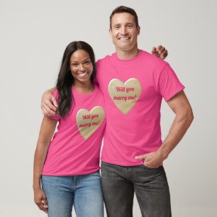 heiraten, goldene Herzen, personalisiert T-Shirt