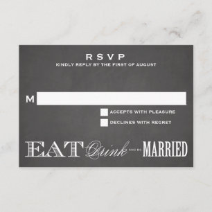 HEIRATEN KREIDETAFEL RSVP 3,5 x 5 Karte