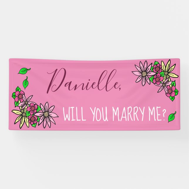 Heiraten Sie mich, Bloral Banner (Horizontal)
