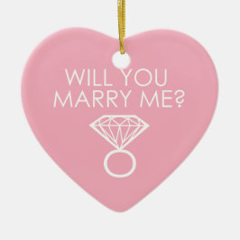 Heiraten Sie mich? Diamant Ring Keramik Ornament