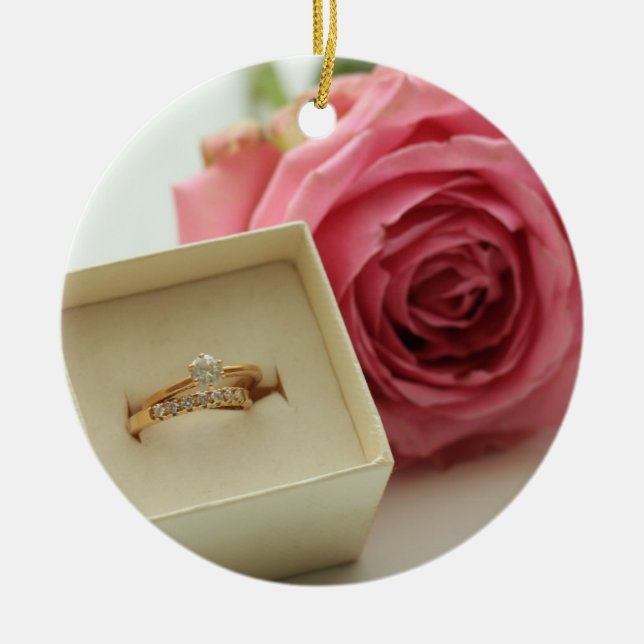 Heiraten Sie mich? Diamantring Keramikornament (Vorne)