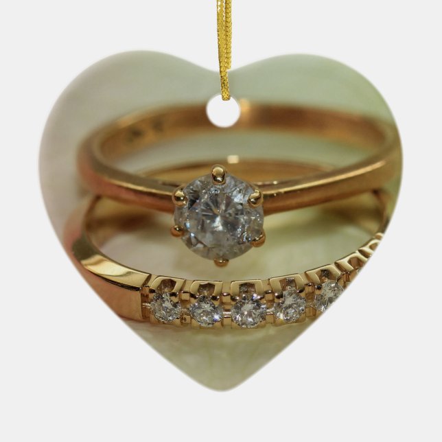 Heiraten Sie mich? Diamantring Keramikornament (Vorne)