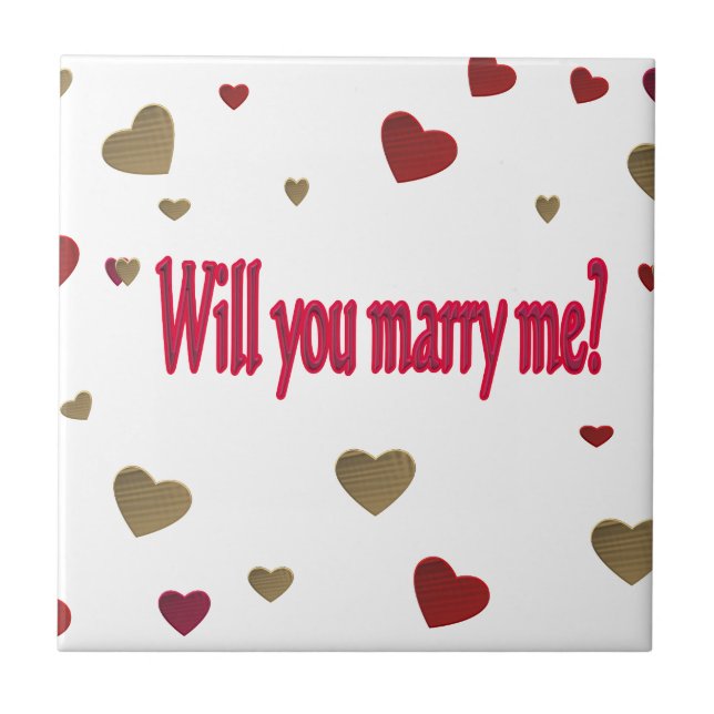 Heiraten Sie mich? Fliese (Vorderseite)