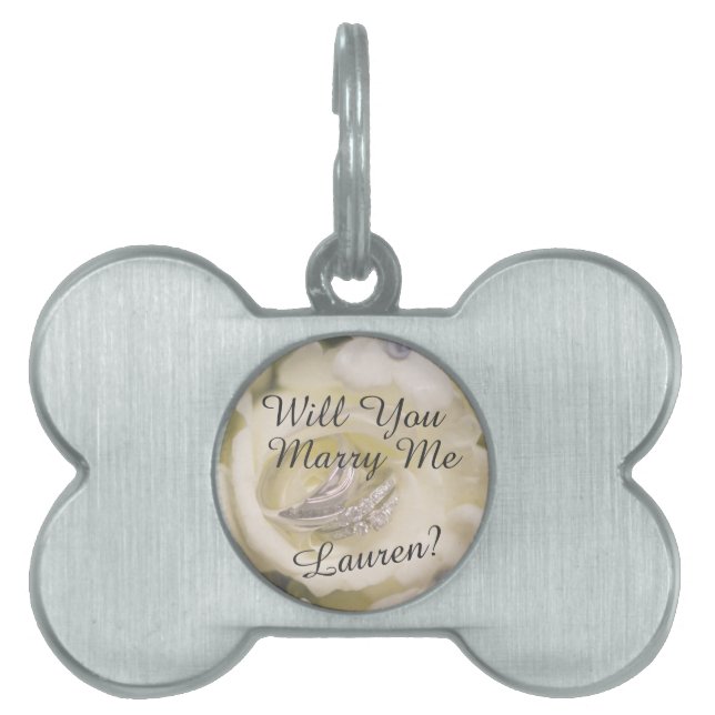 Heiraten Sie mich? Heirat-Antrag-Erkennungsmarke Tiermarke (Vorderseite)