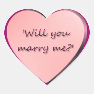 "Heiraten Sie mich?" Herz Herz-Aufkleber