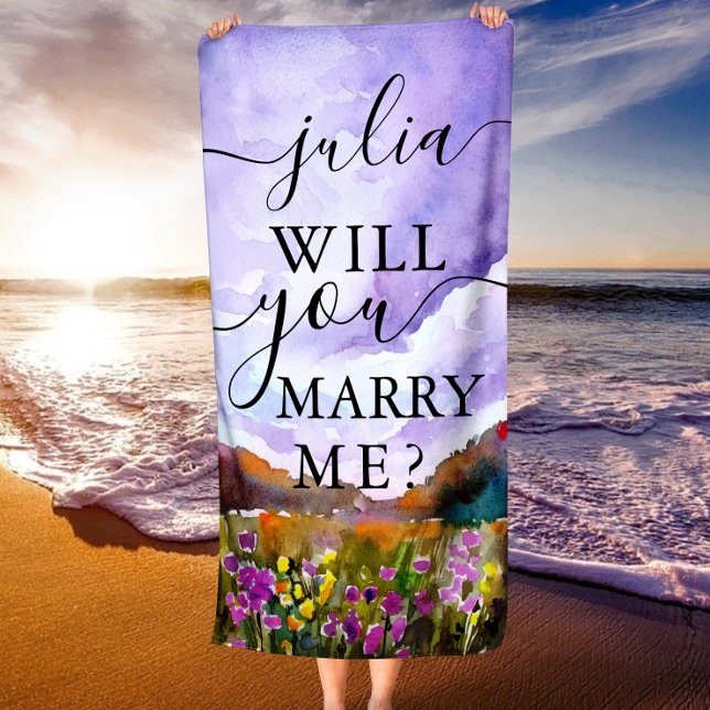 Heiraten Sie mich? Hochzeitsvorschlag Strandtuch (Will You Marry Me? Wedding Proposal Beach Towel)