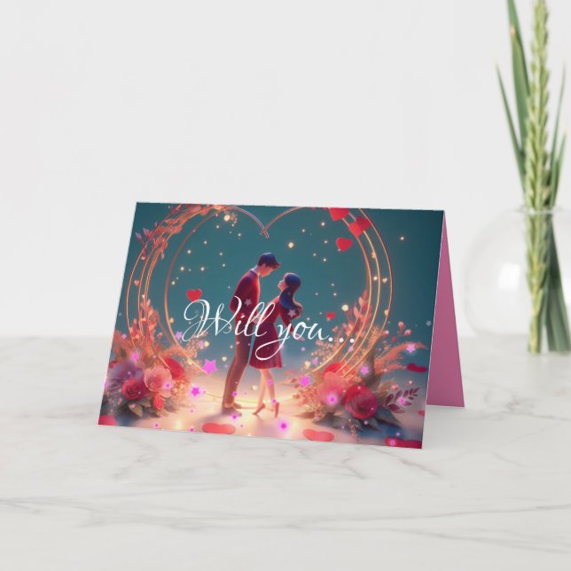 Heiraten Sie mich? Hochzeitvorschlag Personalisier Karte (Vorderseite)