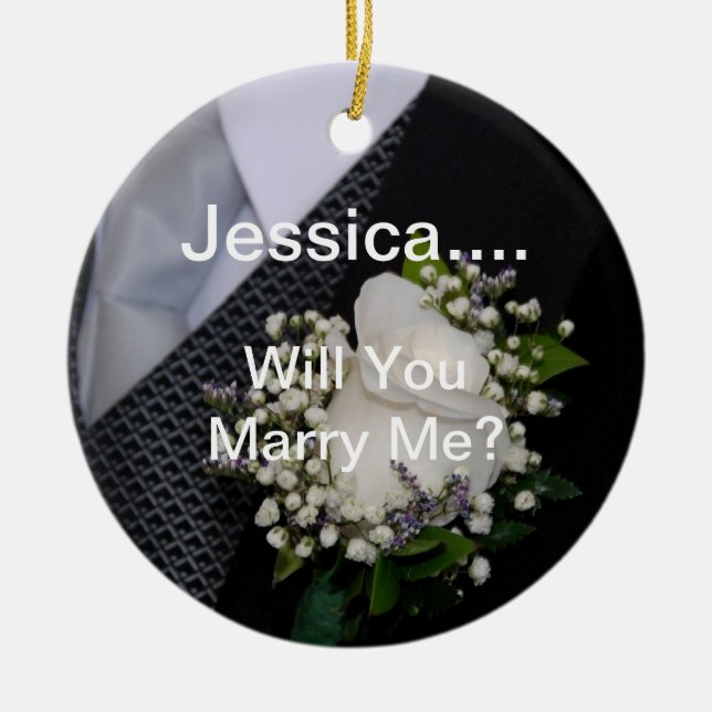 Heiraten Sie mich Keramikornament (Vorne)