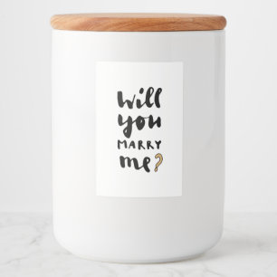 Heiraten Sie mich? Lebensmitteletikett