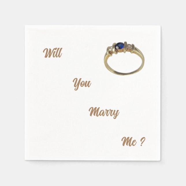 "Heiraten Sie mich" Napkin Serviette (Vorderseite)