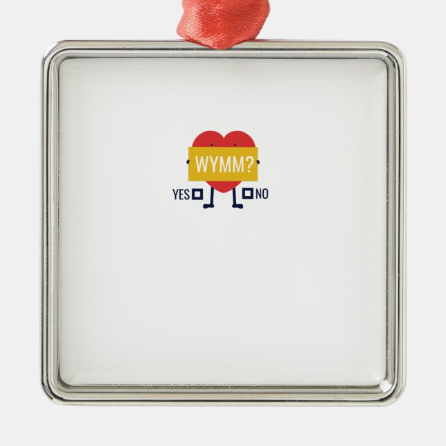 Heiraten Sie mich? Ornament Aus Metall (Vorne)