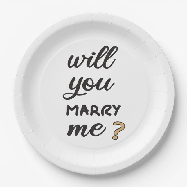 Heiraten Sie mich? Pappteller (Vorderseite)