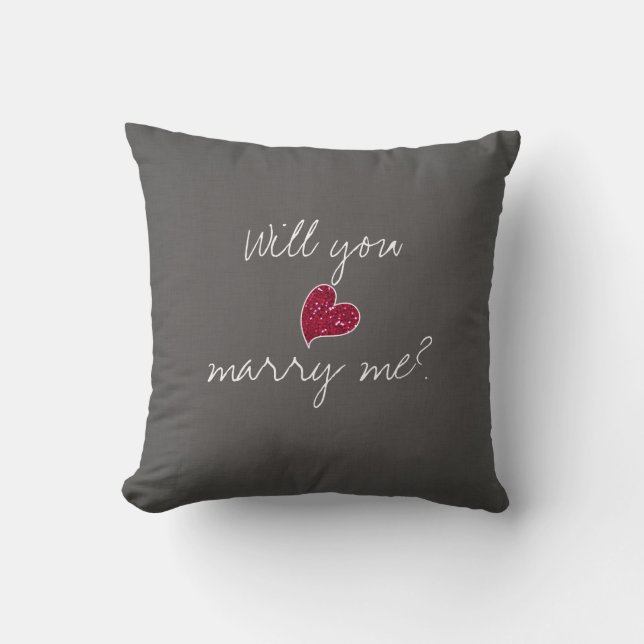 Heiraten Sie mich Pillow Kissen (Vorderseite)
