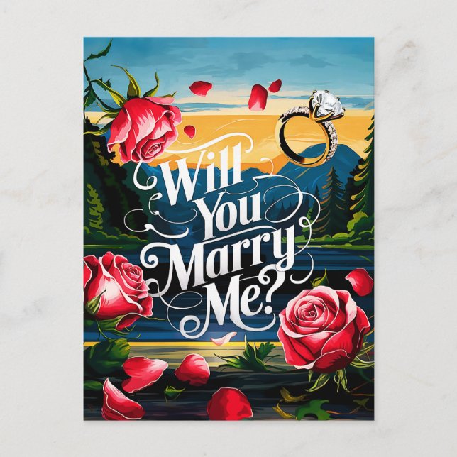 Heiraten Sie mich? Postkarte (Vorderseite)