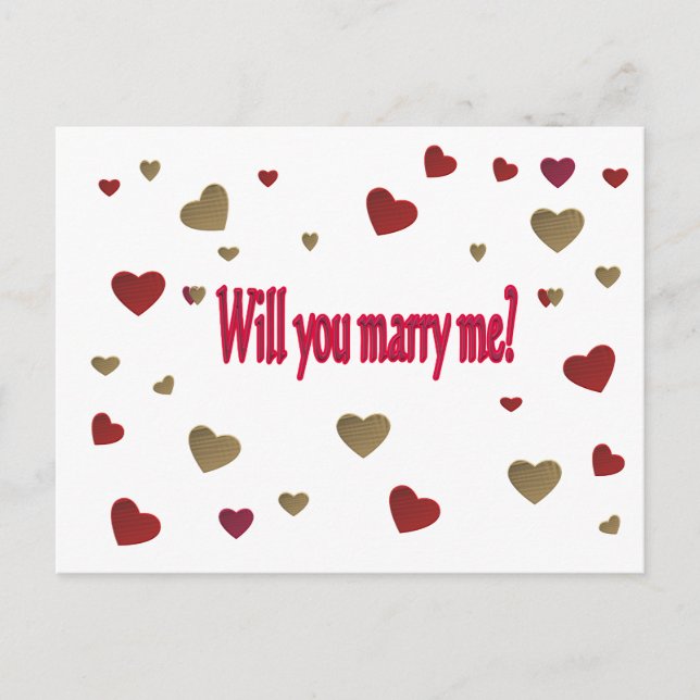 Heiraten Sie mich? Postkarte (Vorderseite)
