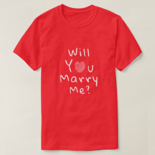 Heiraten Sie mich? Rotes Romantisches Herz T-Shirt