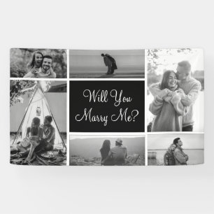 Heiraten Sie mich?   Schwarz-Weiß-Foto Banner