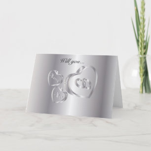 Heiraten Sie mich?   Silber Karte