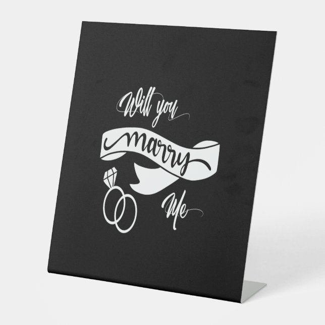 Heiraten Sie mich? Sockelschild (Vorderseite)