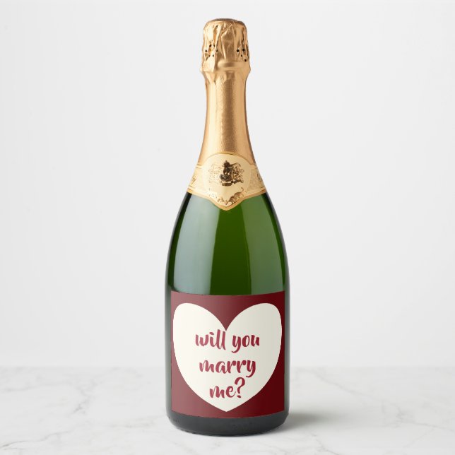 Heiraten Sie mich Sparkling Wine Label (Vorderseite)