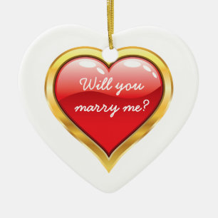 Heiraten Sie mich? Valentine's Day Keramikornament