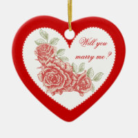 Heiraten Sie mich? Valentins Vintage rote Rosen