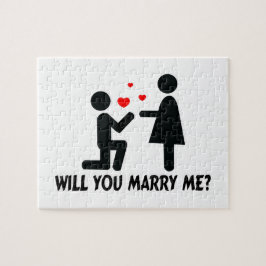 Heiraten Sie mich verbogen Knie-Mann u. Frau Puzzle