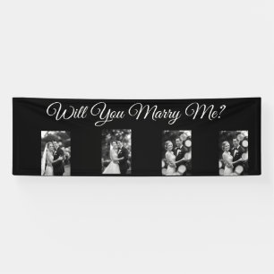 Heiraten Sie mich Vorschlag Banner mit 4 Fotos