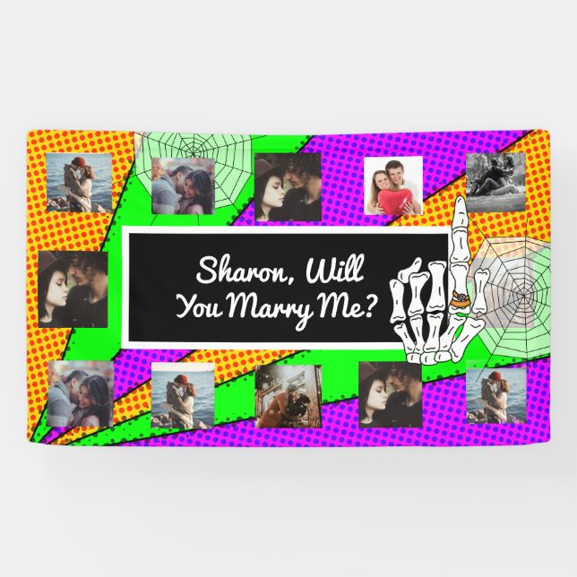 Heiraten Sie mich Vorschlag Banner mit Fotos (Horizontal)