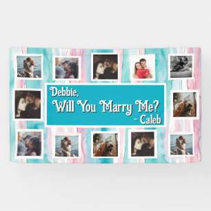 Heiraten Sie mich Vorschlag Banner mit Fotos