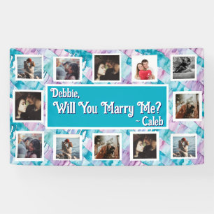 Heiraten Sie mich Vorschlag Banner mit Fotos