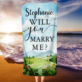 Heiraten Sie mich? Vorschlag für maßgeschneiderte  Strandtuch