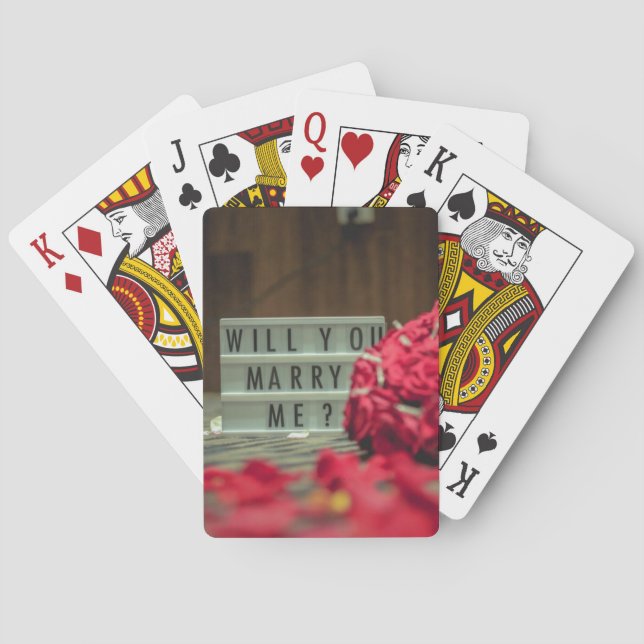 Heiraten Sie mich? Vorschlag zur Eheschließung Spielkarten (Rückseite)