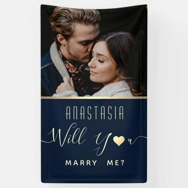 Heiraten Sie mir Banner (Vertikal)