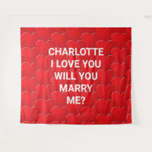 Heiraten Sie mir die roten Herzen maßgeschneiderte