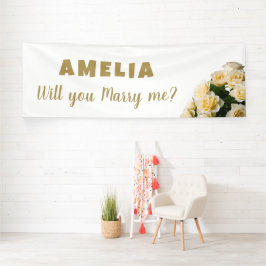 Heiraten Sie mir einen romantischen Yellow Rose-Vo Banner