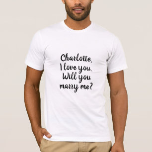 Heiraten Sie mir einen schwarzen Vorschlag T-Shirt