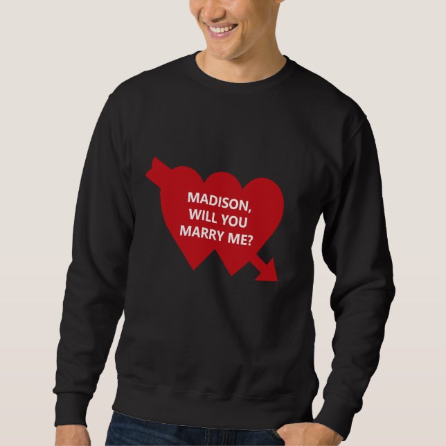 Heiraten Sie mir einen Sondervorschlag für ein rot Sweatshirt (Vorderseite)