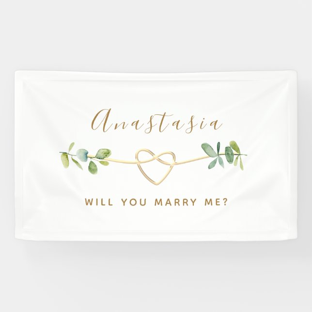 Heiraten Sie mir Eukalyptus-Vorschlag Banner (Horizontal)