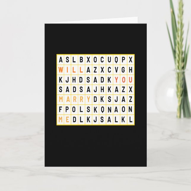 Heiraten Sie mir Hochzeit Karte (Vorderseite)