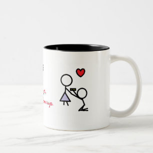 Heiraten Sie mir Kaffee Cup Zweifarbige Tasse